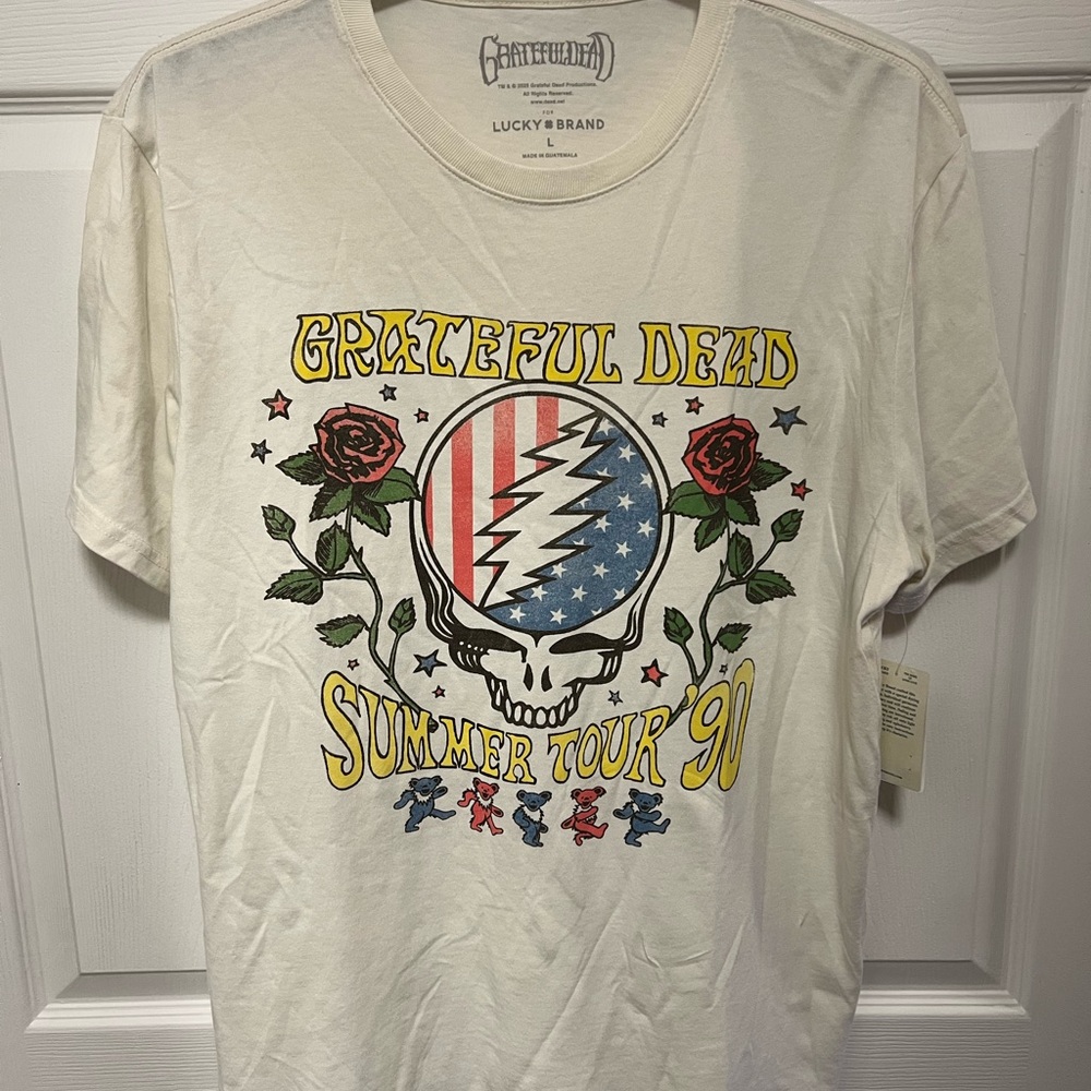 Lucky Brand Ivory Grateful Dead “Summee Tour ‘90” T-Shirt | Size L